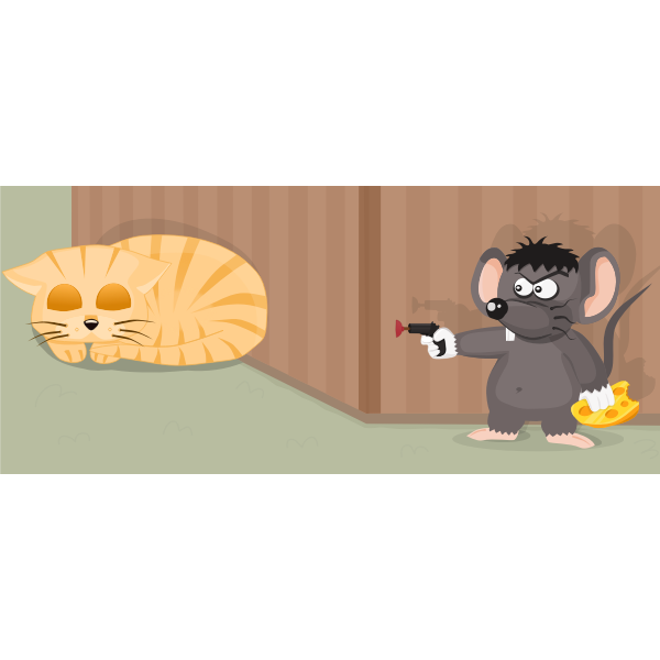 SVG Vector image of mouse with a gun