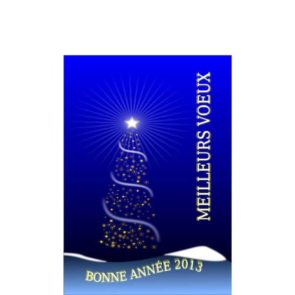 SVG Vector image of New Year card in French