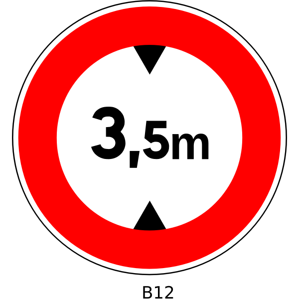 SVG Vector image of no access for vehicles whose height exceeds 35 metres traffic sign