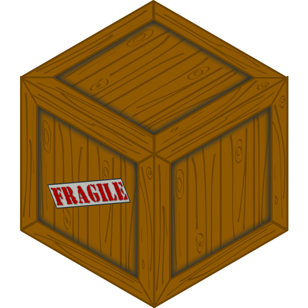 SVG Vector image of of a wooden crate with a fragile load