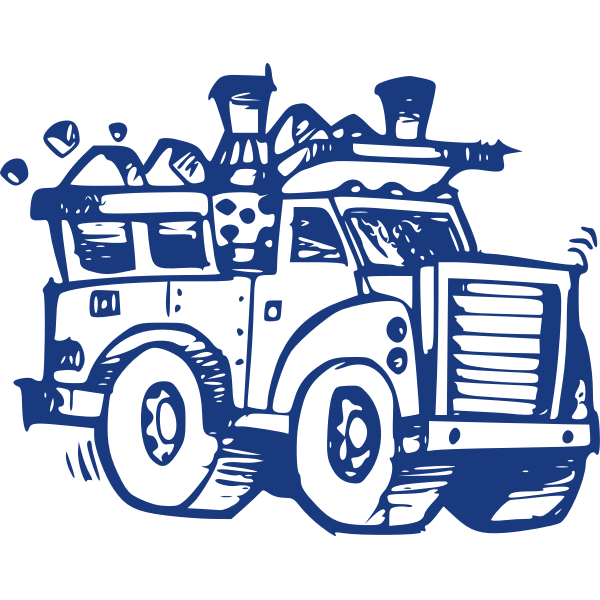 SVG Vector image of old style garbage collection truck