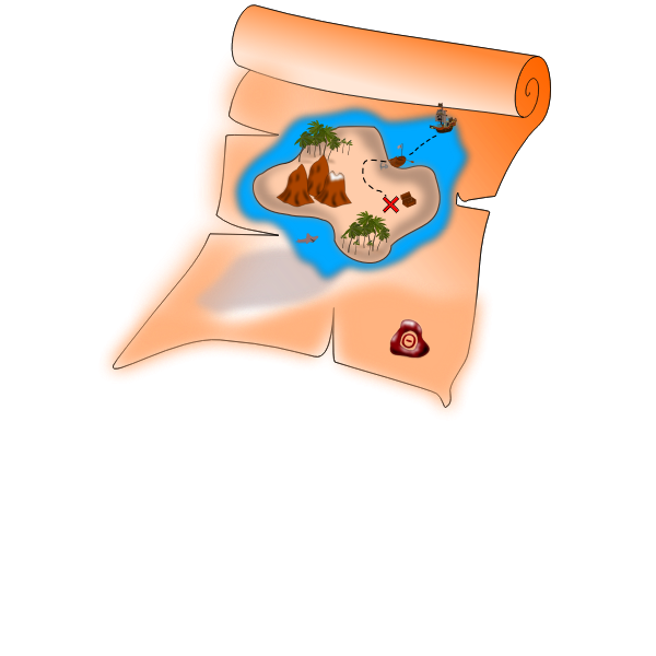 SVG Vector image of old treasure paper map