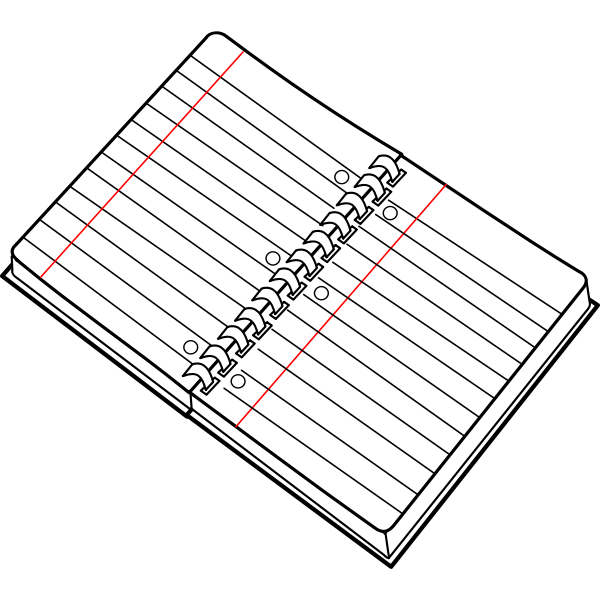 SVG Vector image of open spiral notebook line art