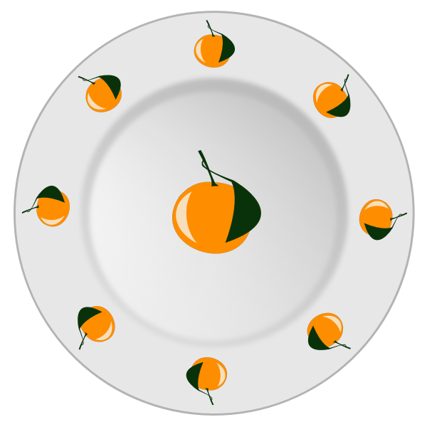 SVG Vector image of orange pattern plate