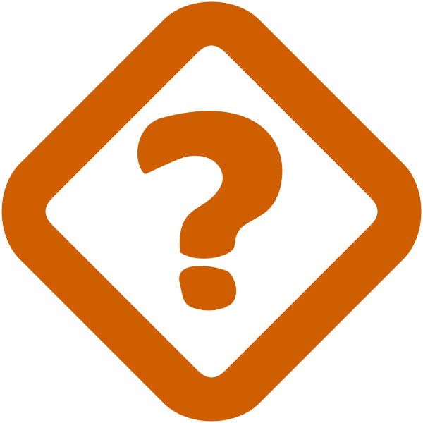 SVG Vector image of orange question mark sign in a rotated square