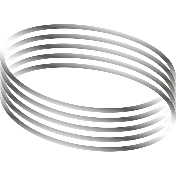 SVG Vector image of oval shaped metal lines with gradient