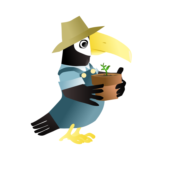 SVG Vector image of parrot with hat