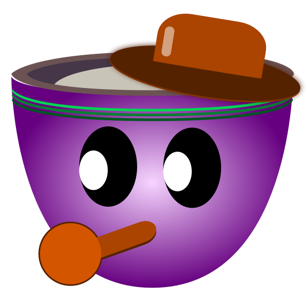 SVG Vector image of party guy purple mug