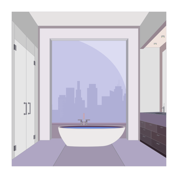 SVG Vector image of penthouse bathroom
