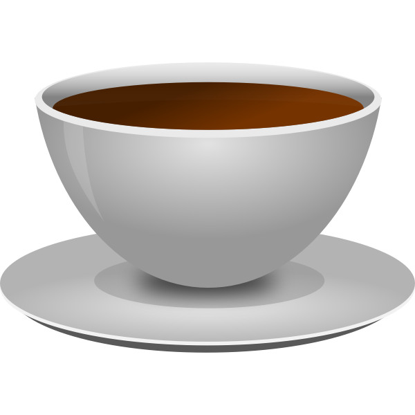 SVG Vector image of photorealistic coffee cup with a saucer