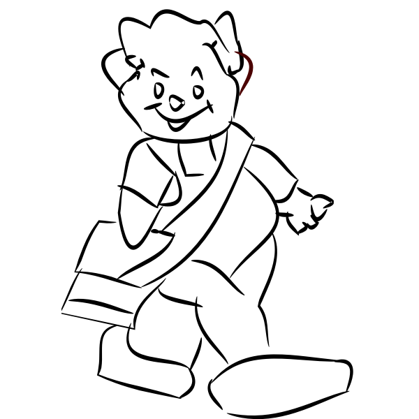SVG Vector image of piglet the schoolgirl