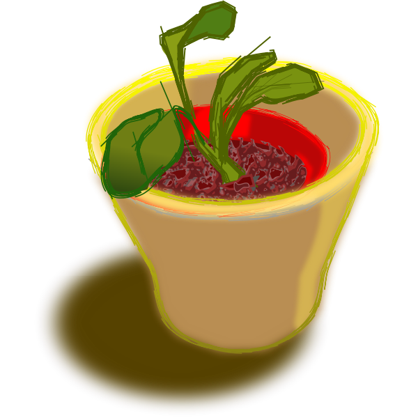 SVG Vector image of plant in two pots