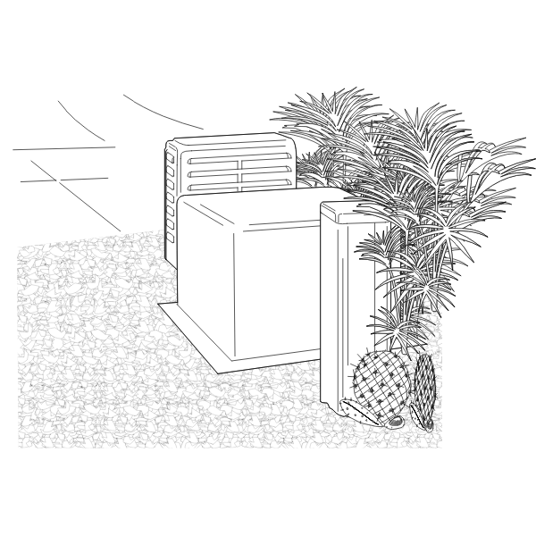 SVG Vector image of plants on exterior of building