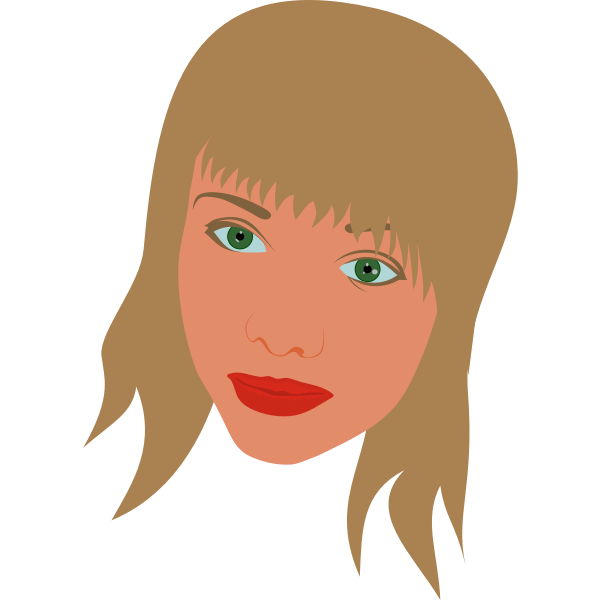 SVG Vector image of portrait of a girl with green eyes