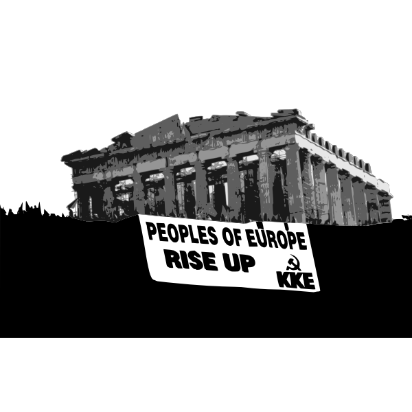 SVG Vector image of poster for protest in Greece