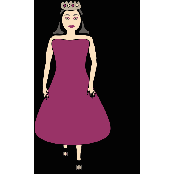 SVG Vector image of queen in a purple dress