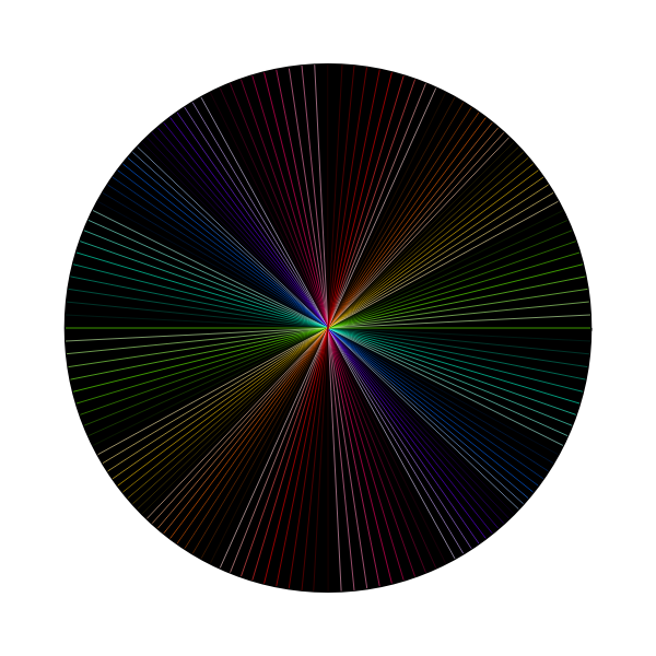 SVG Vector image of rainbow light in dark line art