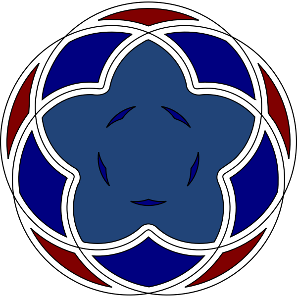 SVG Vector image of red and blue abstract flower shape