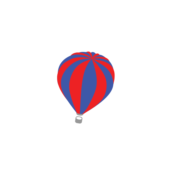 SVG Vector image of red and blue air balloon