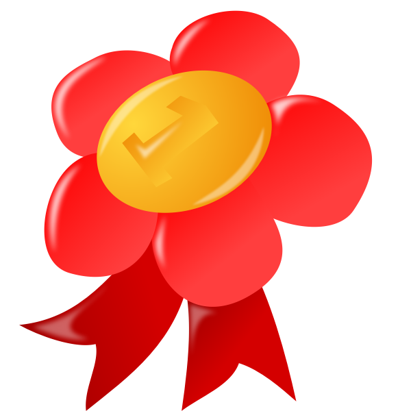 SVG Vector image of red and yellow flower ribbon
