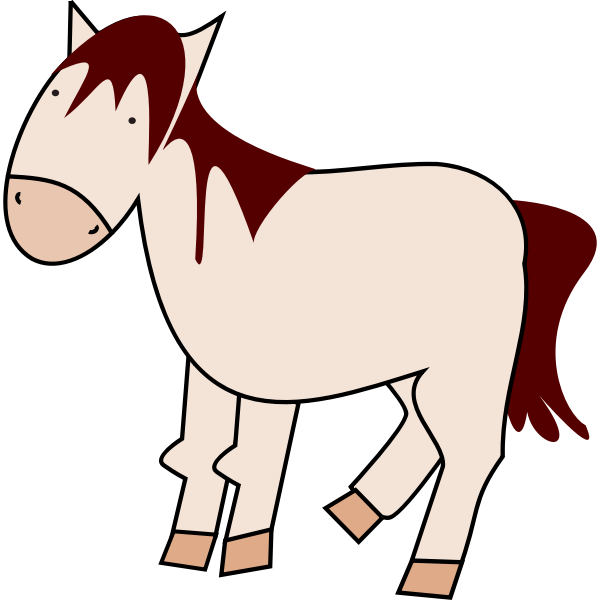 SVG Vector image of red cartoon horse