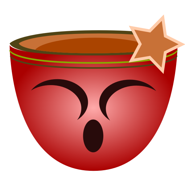 SVG Vector image of red cup with smiling female face