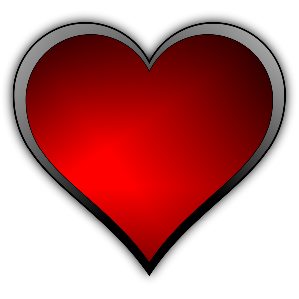 SVG Vector image of red gloss finish heart with a light reflection