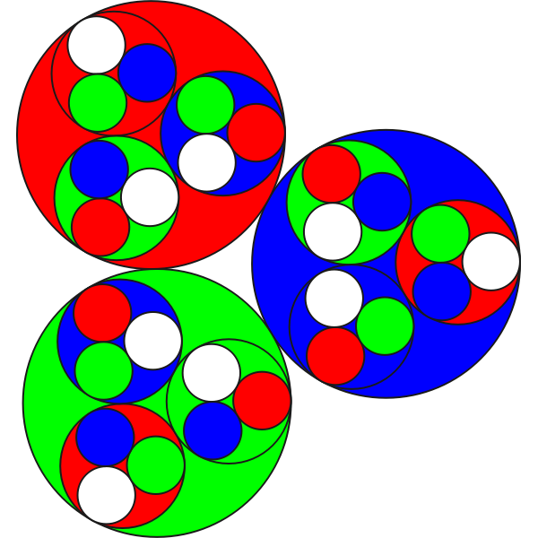 SVG Vector image of red green and blue circles within circles