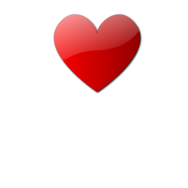 SVG Vector image of red half shaded heart