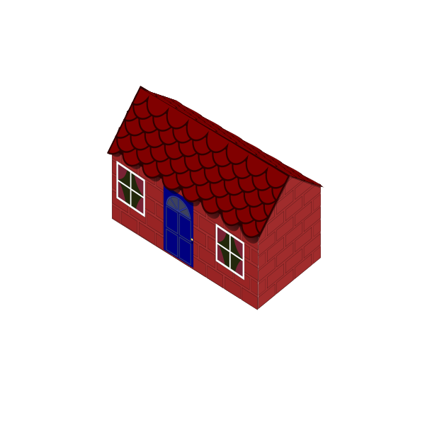 SVG Vector image of red house created with bricks