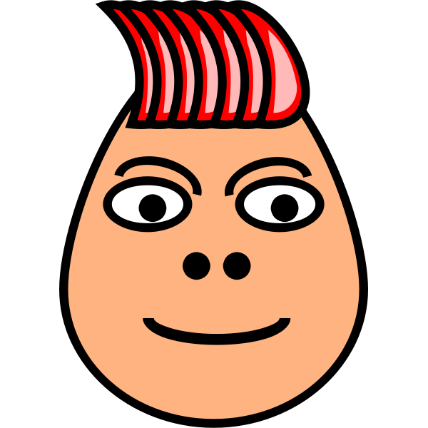 SVG Vector image of red spiky haircut guy