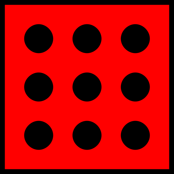 SVG Vector image of red spotty dice