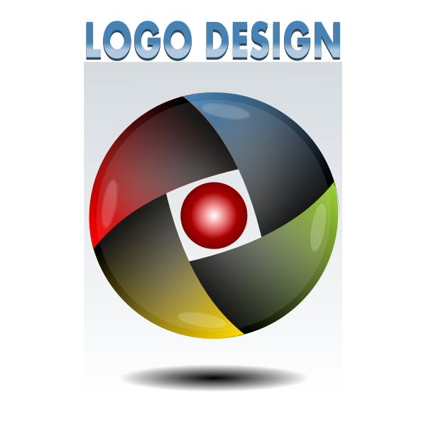 SVG Vector image of red yellow green and blue round logo idea