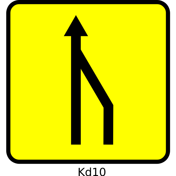 SVG Vector image of right lane reduction roadsign in France