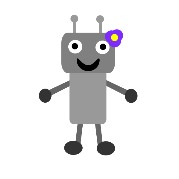 SVG Vector image of robot with TV screen