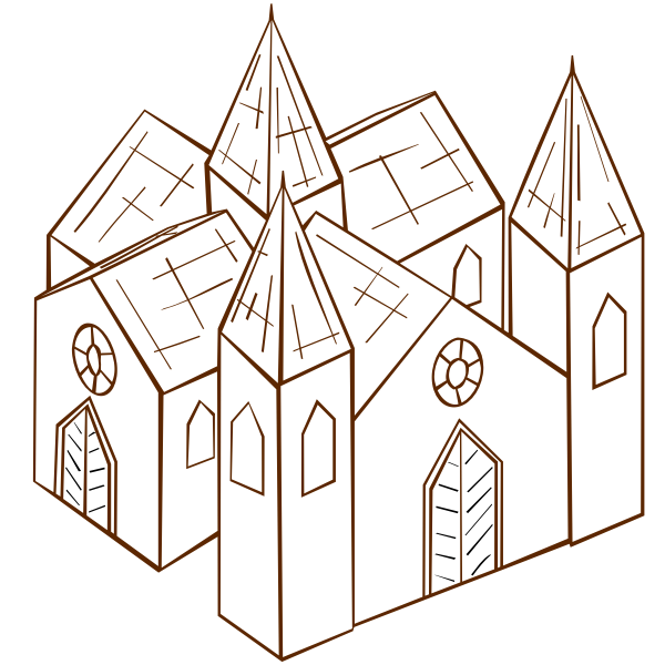 SVG Vector image of role play game map icon for a cathedral