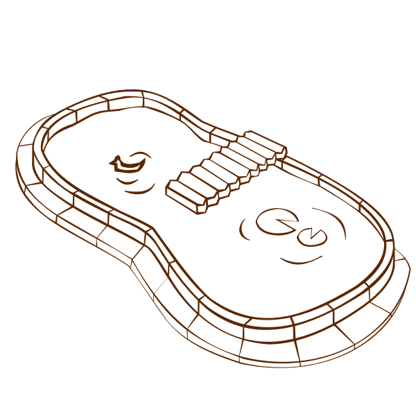 SVG Vector image of role play game map icon for a pond