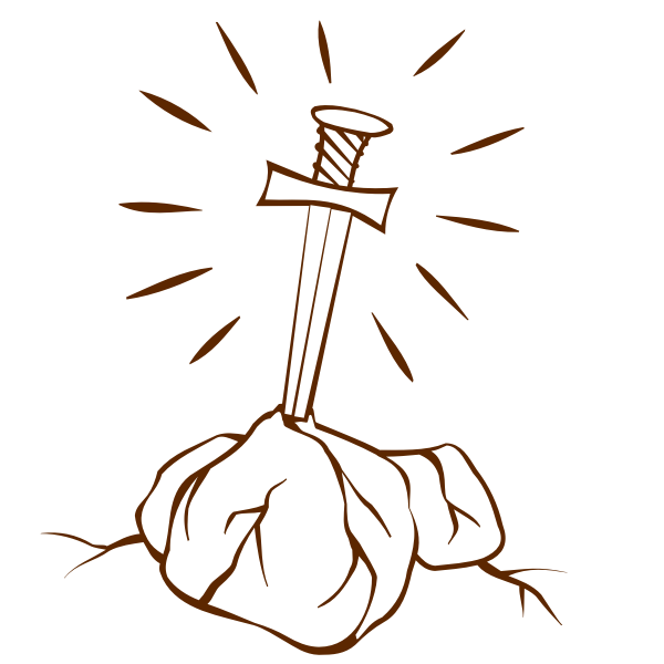 SVG Vector image of role play game map icon for a sword in stone