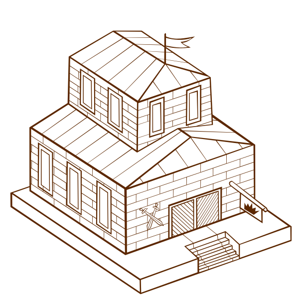 SVG Vector image of role play game map icon for a townhall