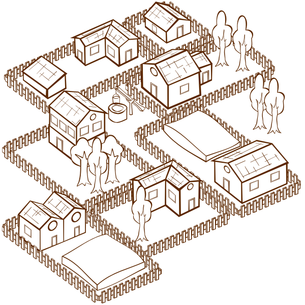 SVG Vector image of role play game map icon for a village