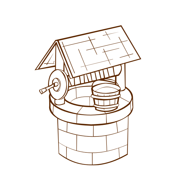 SVG Vector image of role play game map icon for a wishing well