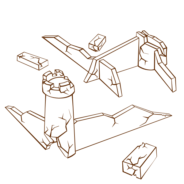 SVG Vector image of role play game map icon for ruins