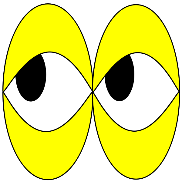 SVG Vector image of sad eyes looking to the side