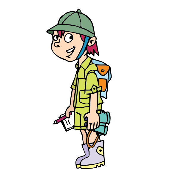 SVG Vector image of safari traveller kid