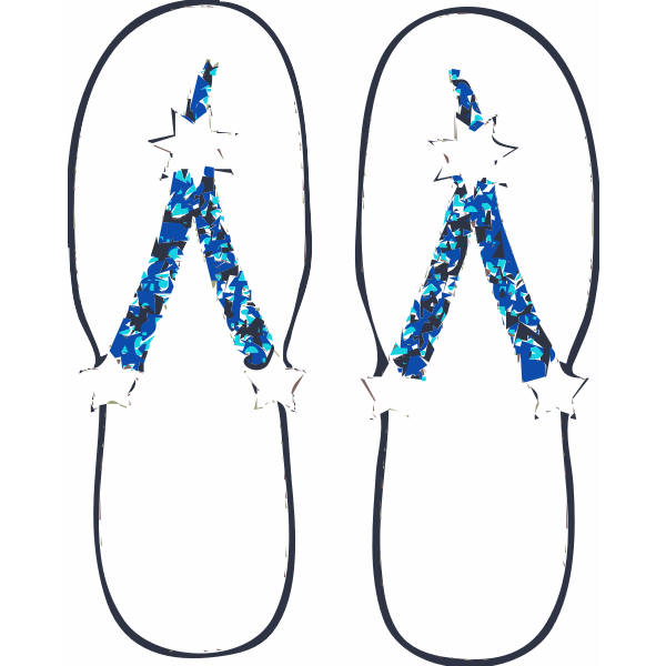 SVG Vector image of sandals trimmed with star and glitter