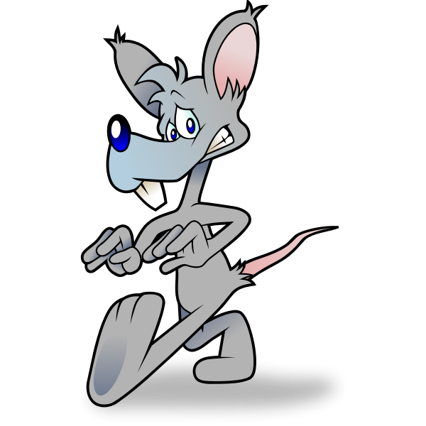 SVG Vector image of scared comic rat