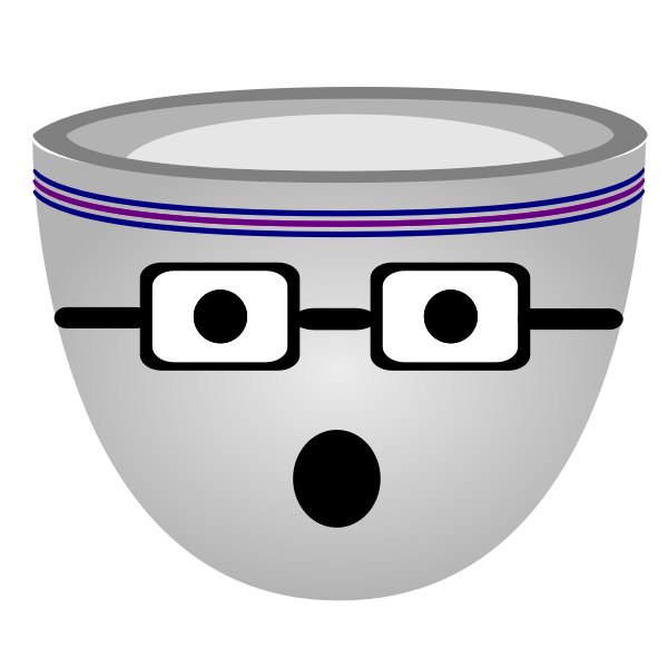SVG Vector image of scared nerdy face cup