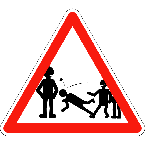SVG Vector image of school violence warning road sign