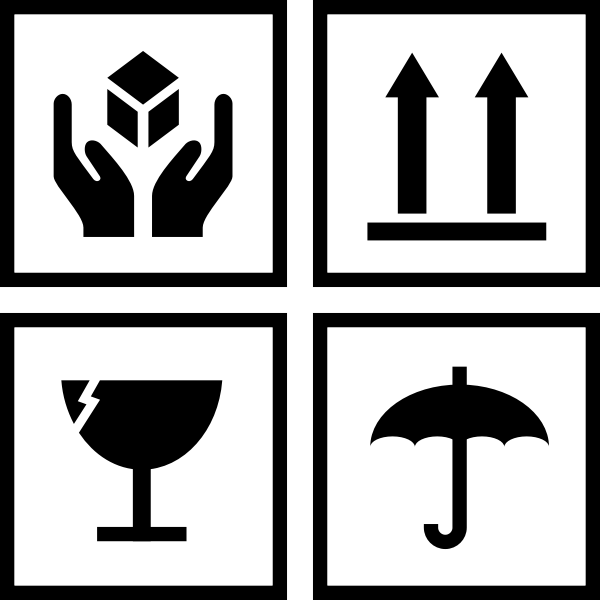 SVG Vector image of set of package handling symbols