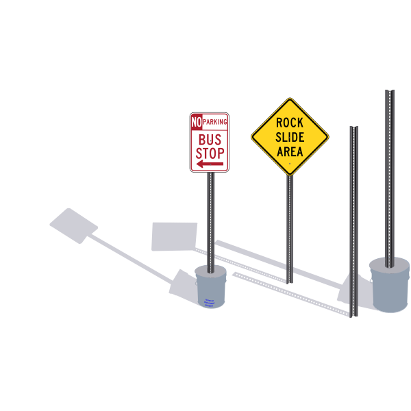 SVG Vector image of set of signposts with shadows